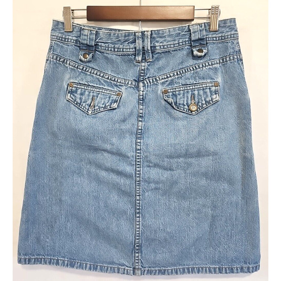 Christopher & Banks Denim Skirt Size 10 A-line Knee Length Casual Western Boho - Picture 2 of 9